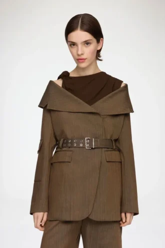 Blazer in Brown Wool Melange