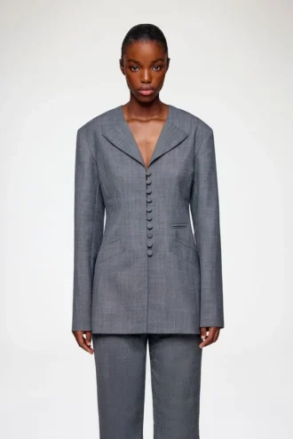 Blazer in Grey Wool Melange