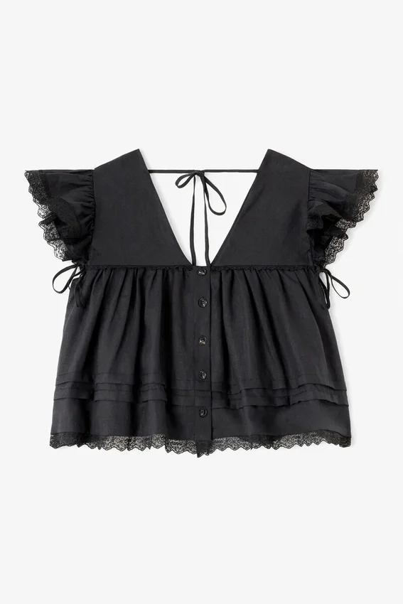 Blouse in Black Linen Blouse in Black Linen