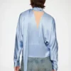 Blouse in Blue Satin