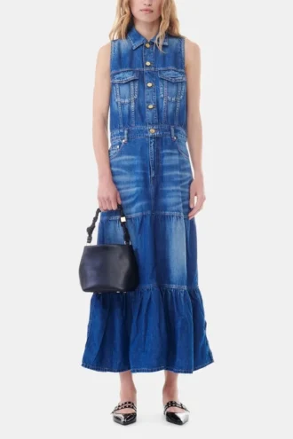 Blue Denim Long Dress