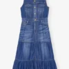Blue Denim Long Dress