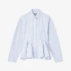 Blue Stripe Peplum Shirt