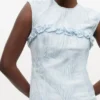 Blue Textured Cloque Corset Mini Dress Blue Textured Cloque Corset Mini Dress