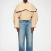 Bomber in Beige Cotton