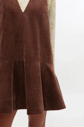 Brown Corduroy Mini Dress