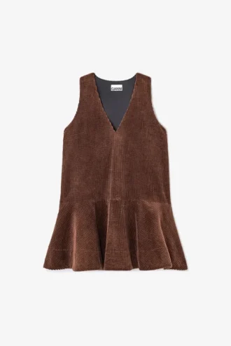 Brown Corduroy Mini Dress