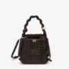 Brown Croco Bou Bucket Bag