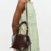 Brown Croco Bou Bucket Bag