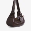 Brown Croco Medium Hobo Bag