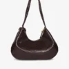 Brown Croco Medium Hobo Bag