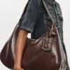 Brown Croco XXL Hobo Bag Brown Croco XXL Hobo Bag