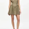 Brown Flock Suiting Corset Mini Dress Brown Flock Suiting Corset Mini Dress
