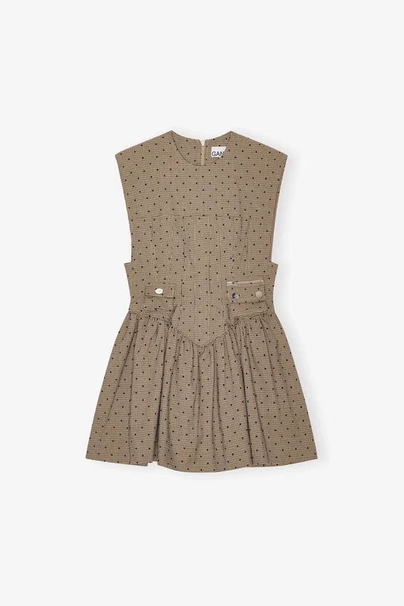Brown Flock Suiting Corset Mini Dress Brown Flock Suiting Corset Mini Dress