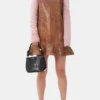 Brown Foil Denim Mini Dress