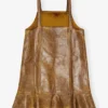 Brown Foil Denim Mini Dress