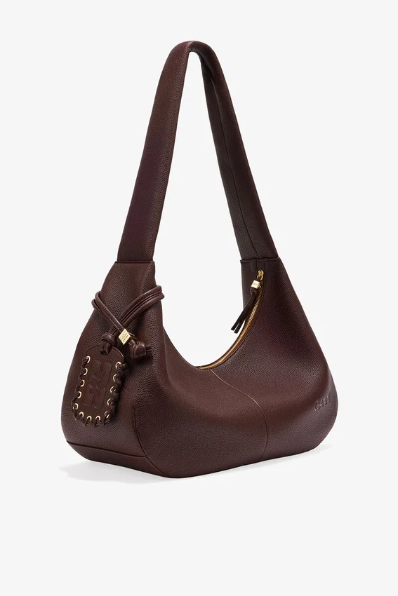 Brown Grained Medium Hobo Bag Brown Grained Medium Hobo Bag