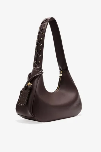 Brown Medium Laces Hobo Bag