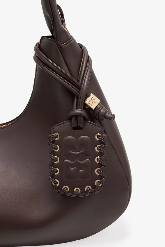 Brown Medium Laces Hobo Bag Brown Medium Laces Hobo Bag