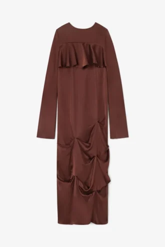 Brown Ruffle Dress