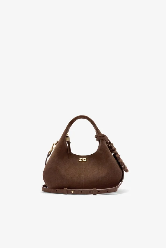 Brown Suede Mini Hobo Bag Brown Suede Mini Hobo Bag