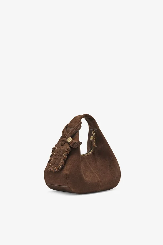 Brown Suede Mini Hobo Bag Brown Suede Mini Hobo Bag