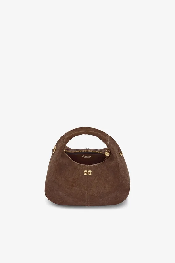 Brown Suede Mini Hobo Bag Brown Suede Mini Hobo Bag