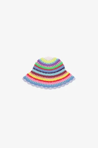 Bucket Hat in Striped Crochet