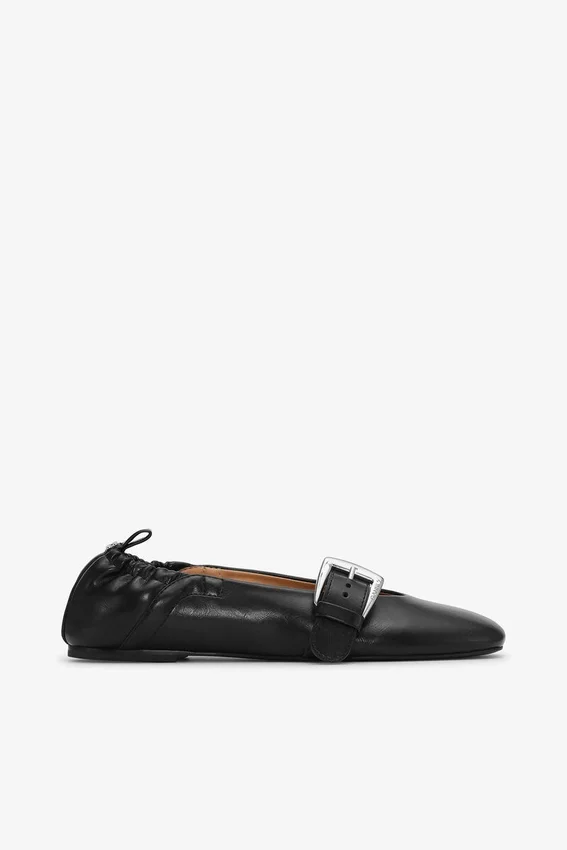 Buckle Strap Ballerinas in Black Buckle Strap Ballerinas in Black