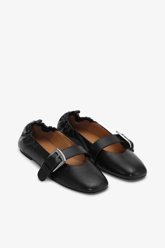 Buckle Strap Ballerinas in Black Buckle Strap Ballerinas in Black