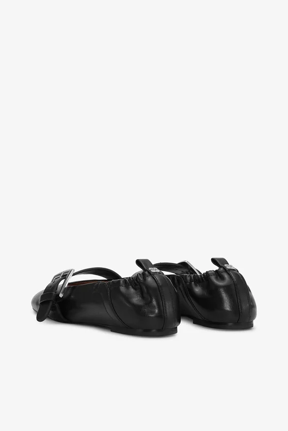 Buckle Strap Ballerinas in Black Buckle Strap Ballerinas in Black