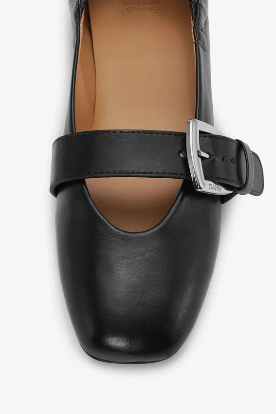 Buckle Strap Ballerinas in Black Buckle Strap Ballerinas in Black