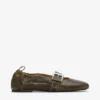 Buckle Strap Ballerinas in Dark-Olive Buckle Strap Ballerinas in Dark-Olive