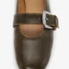 Buckle Strap Ballerinas in Dark-Olive Buckle Strap Ballerinas in Dark-Olive