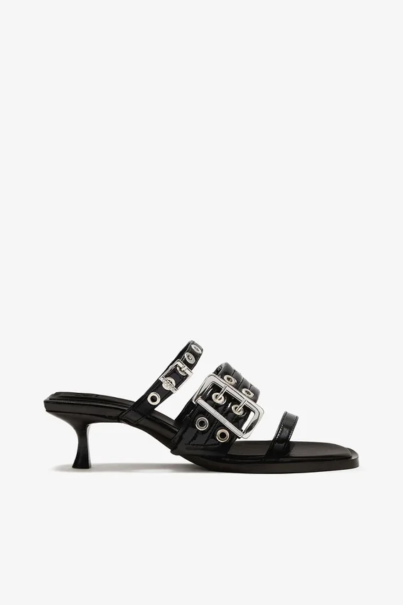 Buckle Strap Mule in Black Buckle Strap Mule in Black
