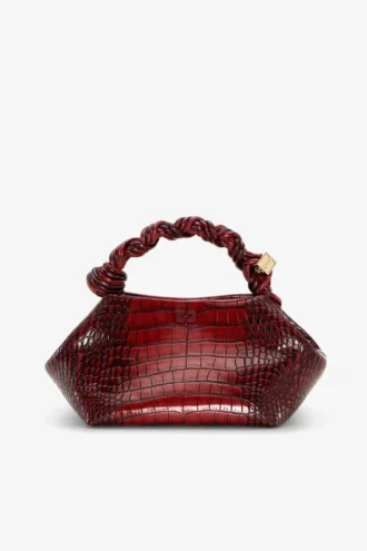Burgundy Croco Small Bou Bag