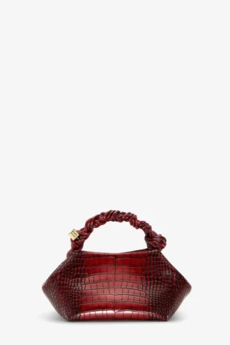 Burgundy Croco Small Bou Bag