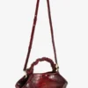 Burgundy Croco Small Bou Bag