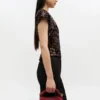 Burgundy Grained Mini Bou Bag