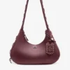 Burgundy Medium Laces Hobo Bag