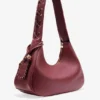 Burgundy Medium Laces Hobo Bag