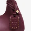 Burgundy Medium Laces Hobo Bag
