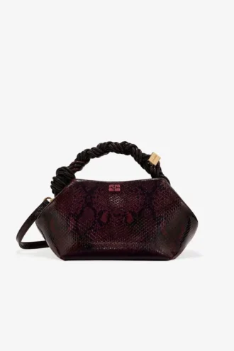 Burgundy Snake Small Bou Bag