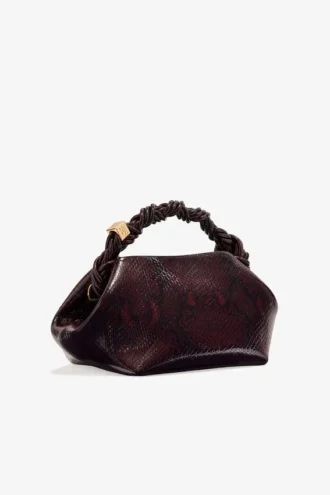 Burgundy Snake Small Bou Bag
