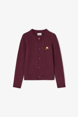 Burgundy Wool Mix Cardigan