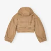 Camel Bonded Cotton Short Trench Jacket