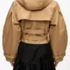 Camel Bonded Cotton Short Trench Jacket