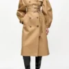 Camel Bonded Cotton Trench Coat Camel Bonded Cotton Trench Coat