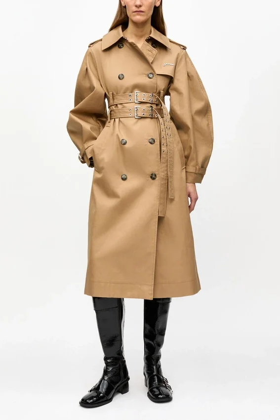 Camel Bonded Cotton Trench Coat Camel Bonded Cotton Trench Coat