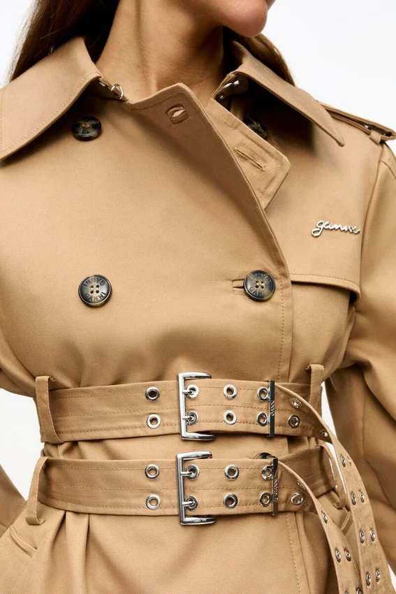Camel Bonded Cotton Trench Coat Camel Bonded Cotton Trench Coat